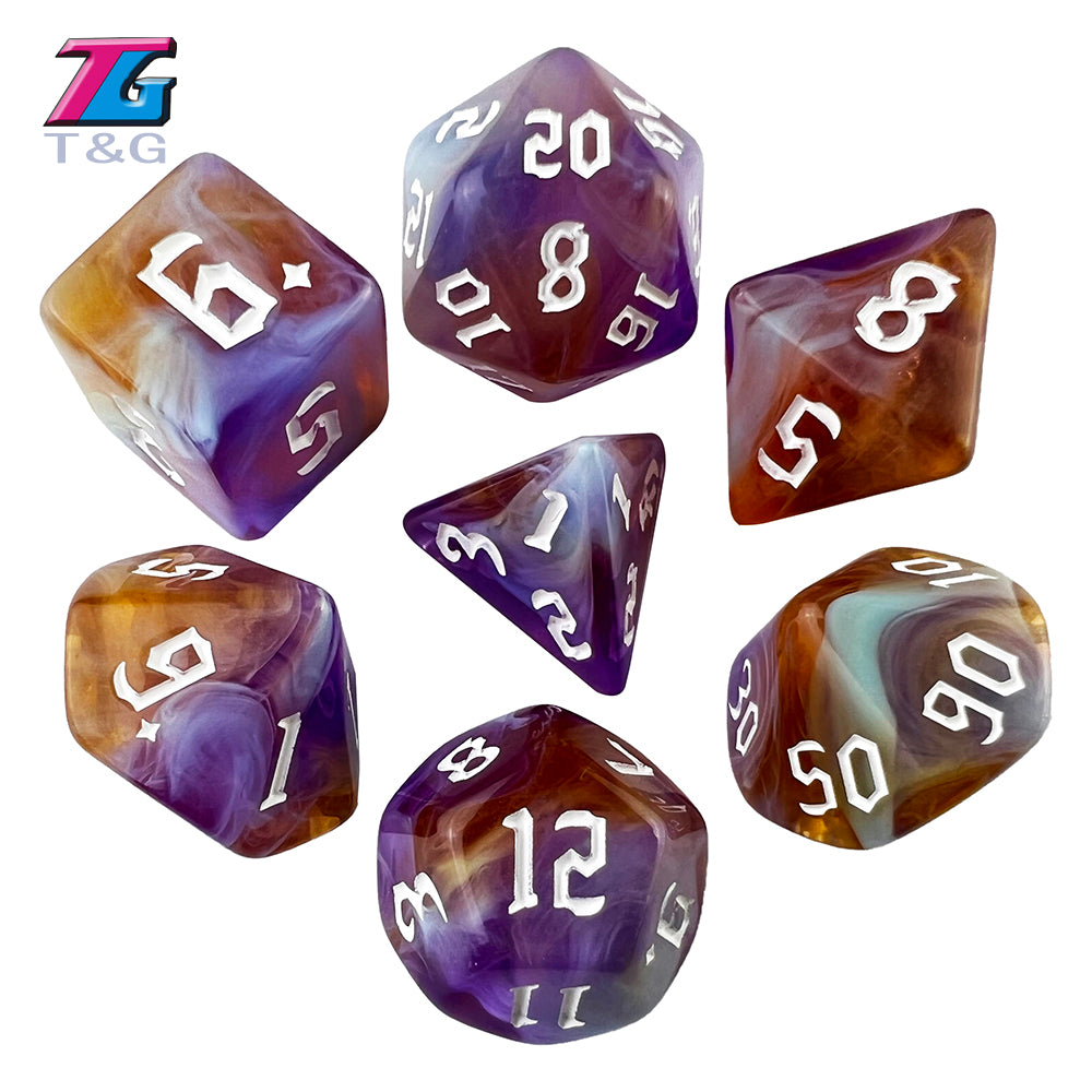 Polyhedral Multi-Color Game Dice 7pcs/set for DNDGame Dungeon Dragons Table Board Roll Playing Games
