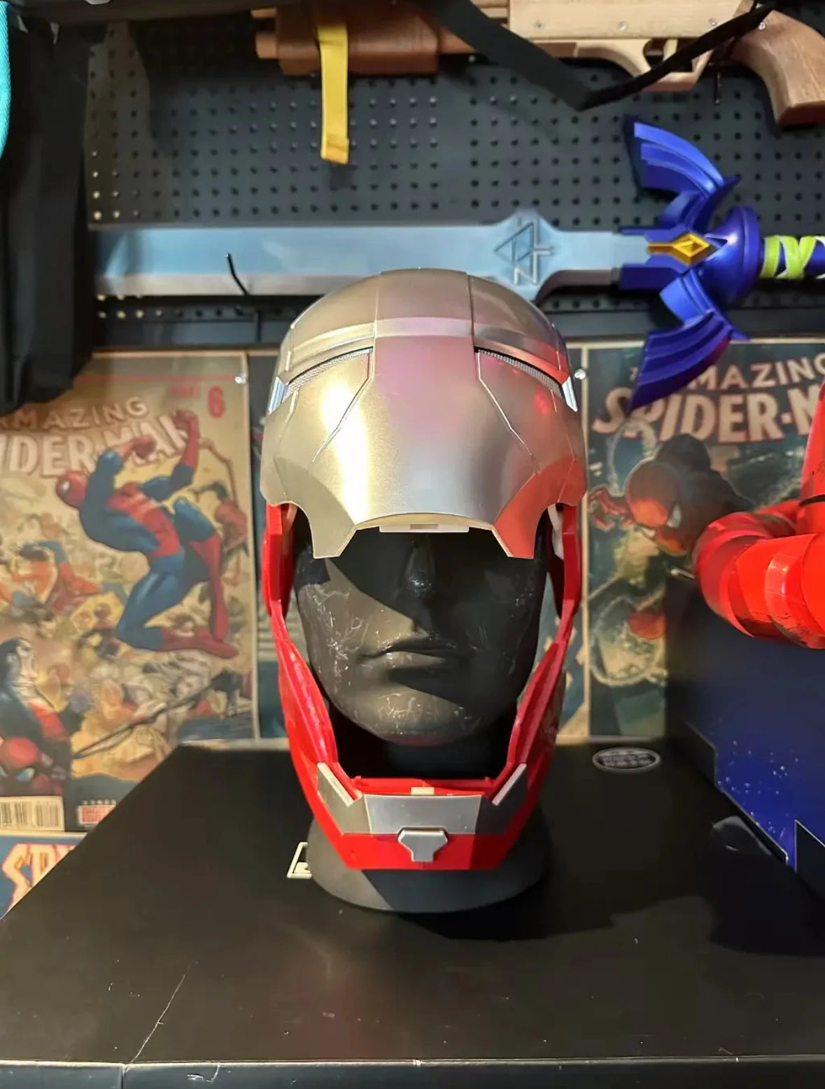 Marvel Comics Iron Man Helmet Electric Wearable Mask 1:1 Automatic Opening And Closing Model Characters Adult Toys Birthday Gift