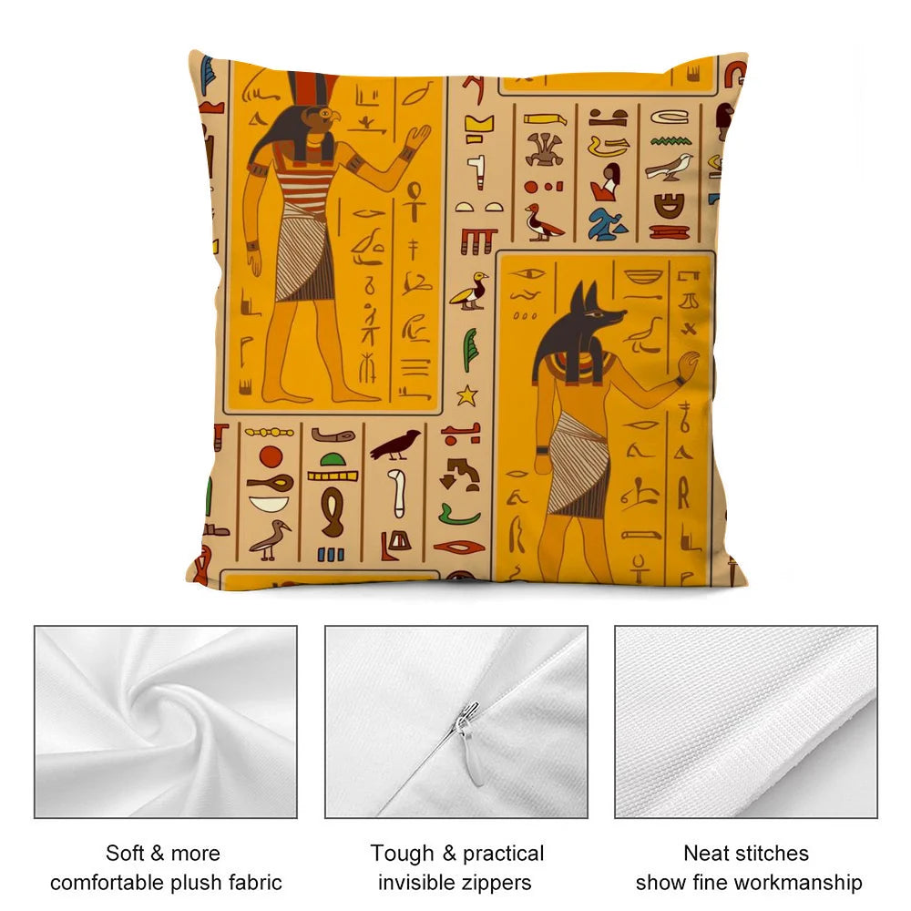 CLOOCL Ancient Egypt Anubis Pillow Case Short Plush Sofa Decorative Gift Home Double-sided Printing Cushion