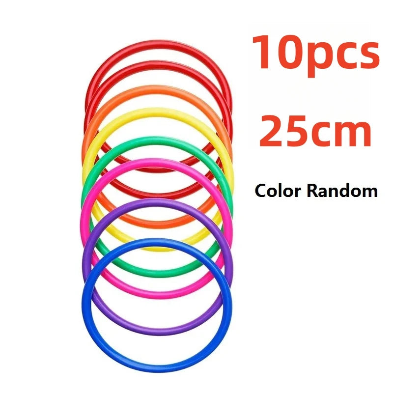 10 Pcs Plastic Toss Rings Target Throw Carnival Backyard Park Games Kids Intelligence Development Educational Exercise Toy