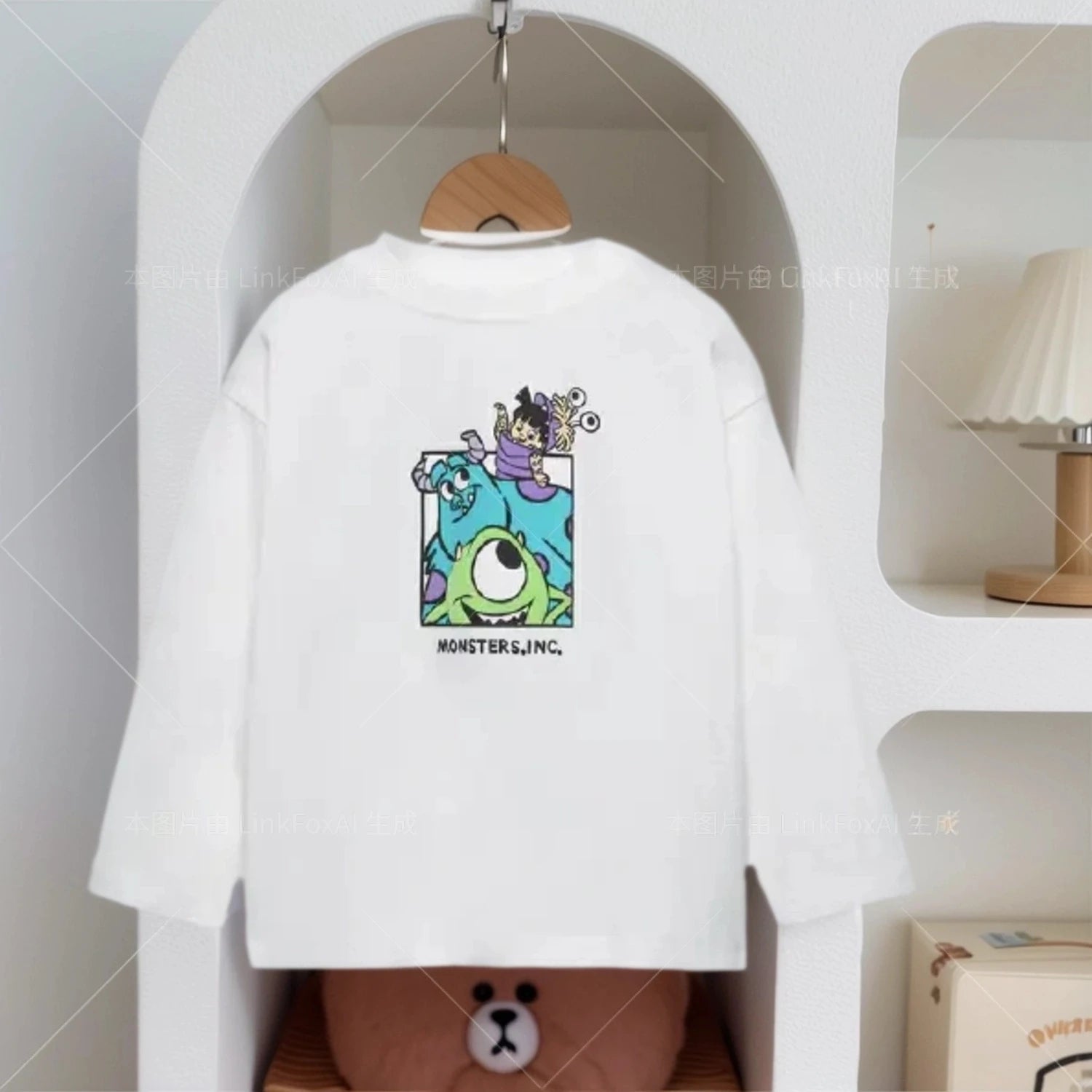 Women's Sports Shirt Loose Casual Round Neck Top New Cute Printed Hoodie Children's Simple And Versatile Long Sleeved Shirt