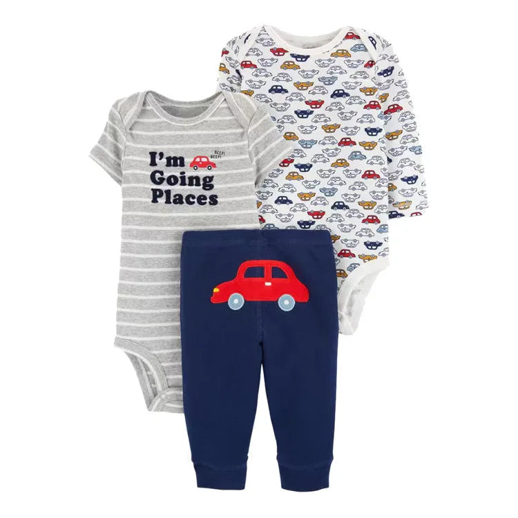 3Pcs Baby Clothes Set Cartoon Bodysuits Pp Pant Fashion Newborn Cotton Jumpsuit Pants Kids Toddler Rompers Clothing 6-24M