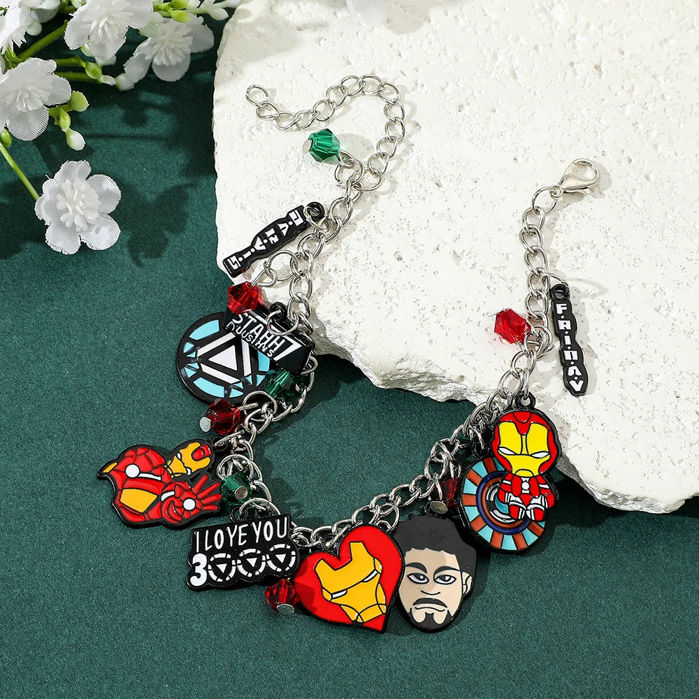 Marvel Iron Man Charms Bracelet i love you 3000 Movie Bangles Men Womens Jewelry Christmas gifts