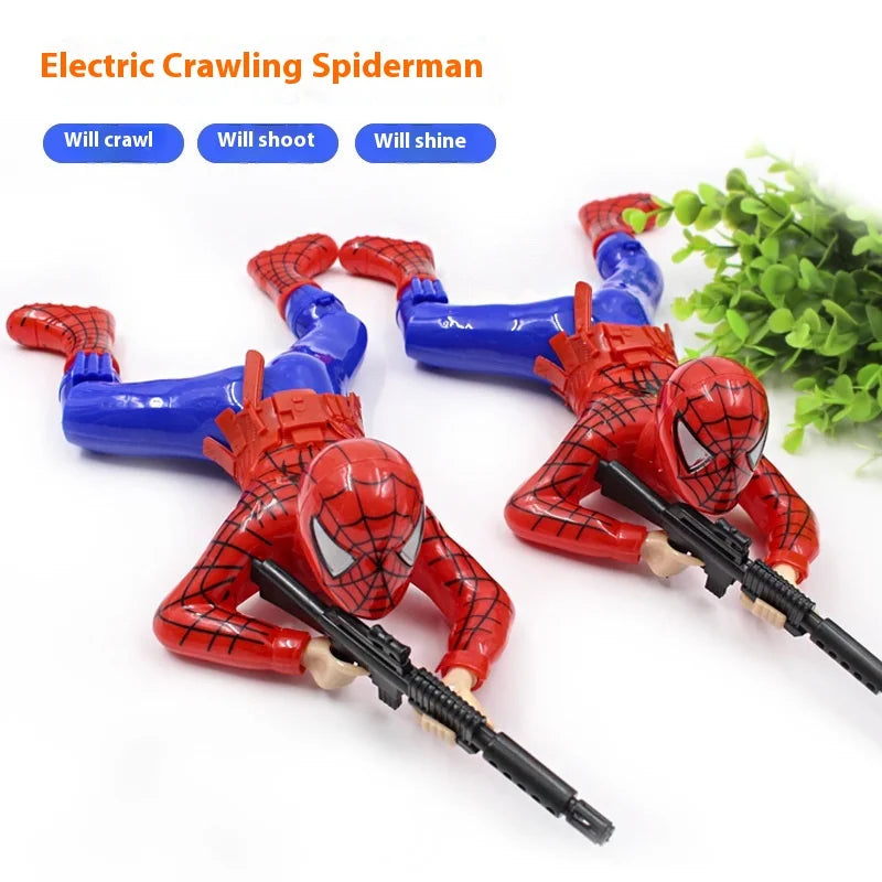 Marvel Peripheral  Crawling Toy Spider Man Captain America Hulk With Gun Crawling Model With Lights Children's Crawling Toy
