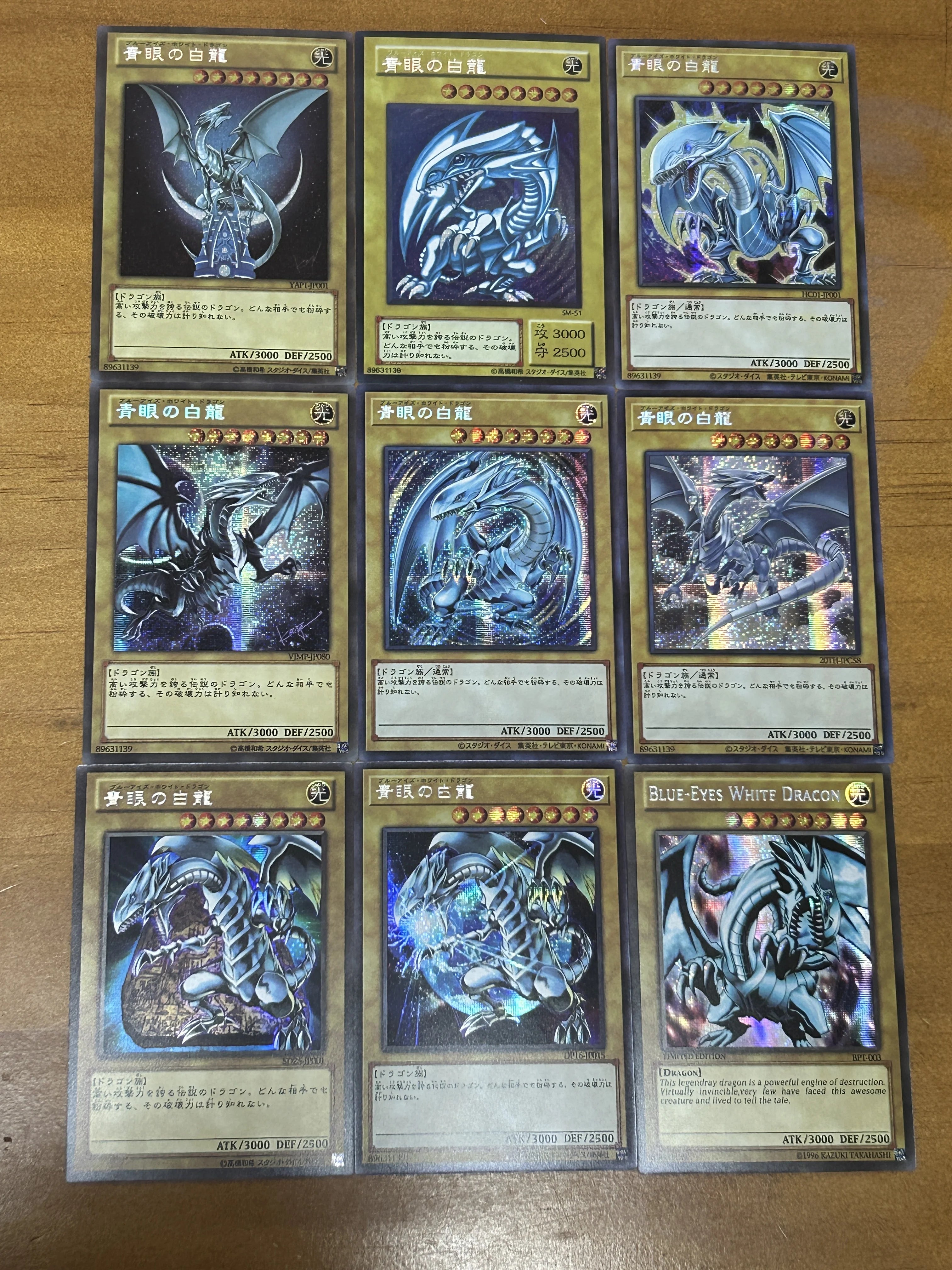 Anime Yu-Gi-Oh DIY ACG Blue Eyes White Dragon Boys Duel Contest Game Toys Card Sets Collectible Cards Christmas Birthday Gifts