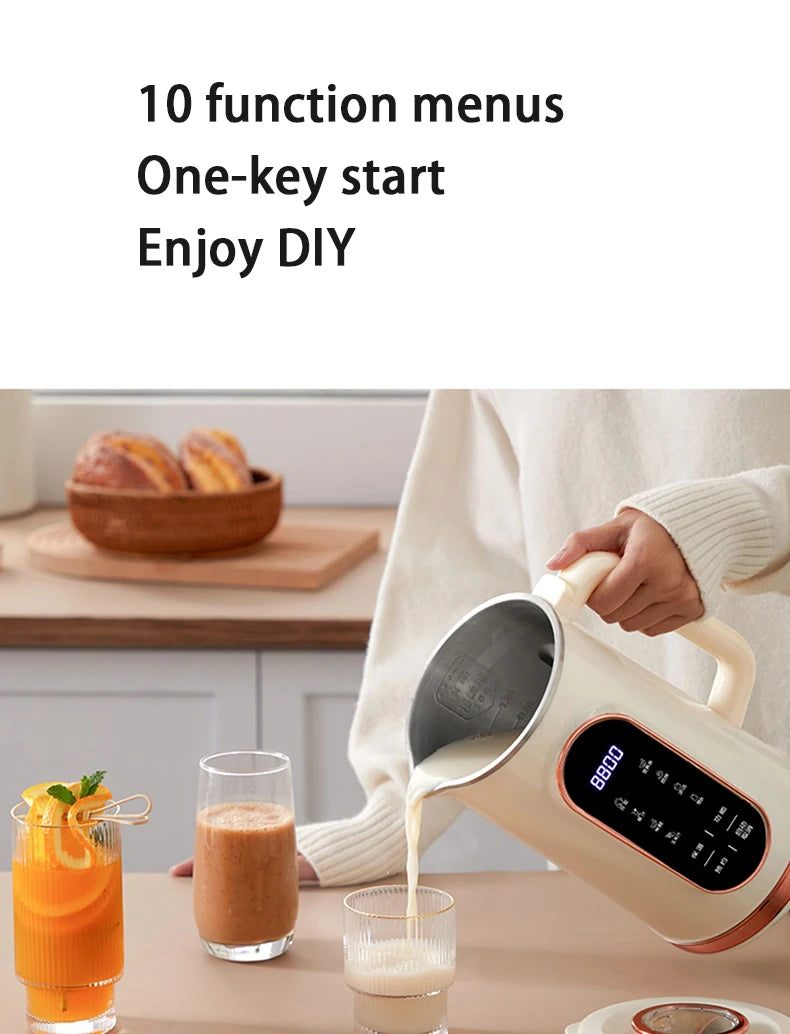 Fully Automatic Multifunctional Nut Milk Blender - Large Capacity 1500ml, Suitable For Making Nut Milk, Juice, Soy Milk For Home