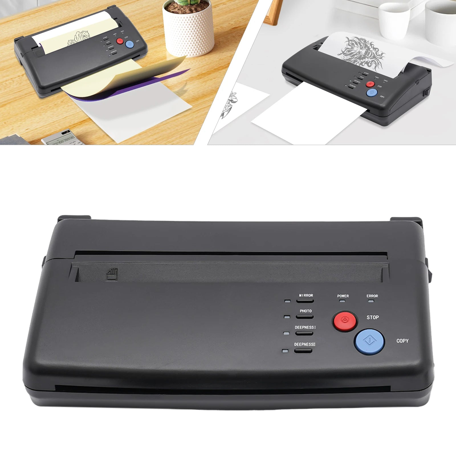 Tattoo Transfer Stencil Printer 220V Copier Machine Effective Scanning Width: 21cm A4, Black