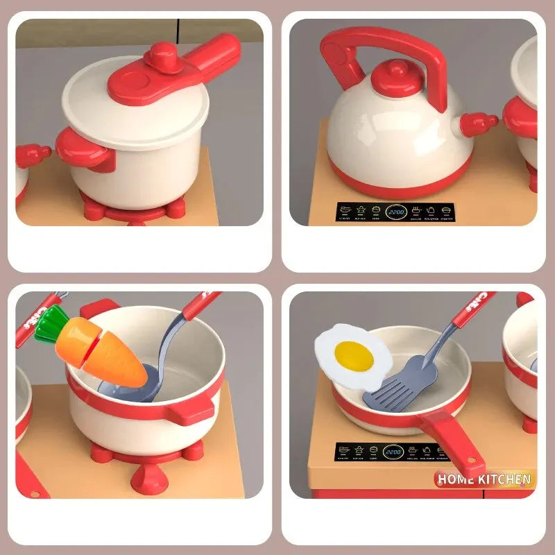 Clearance_Simulation Pretend Play House Kitchen Toy Girl Cooking Tableware Set Girl Simulation Cooking Tableware Set Gifts Toys