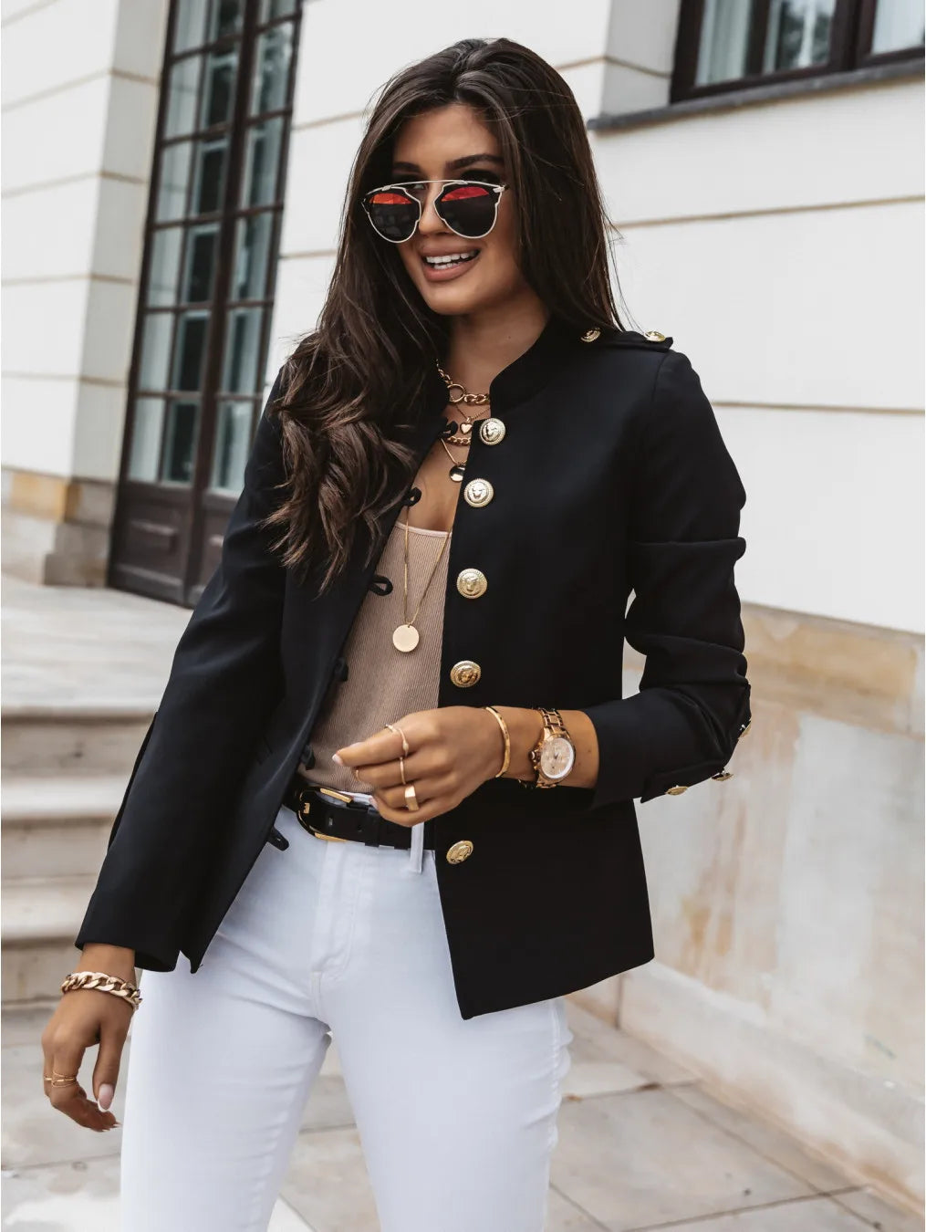 American New Fashion Women’s Solid Color Slim Single-breasted Casual Elegant Trendy Long Sleeve Suit Blazers Female Jacket Coats