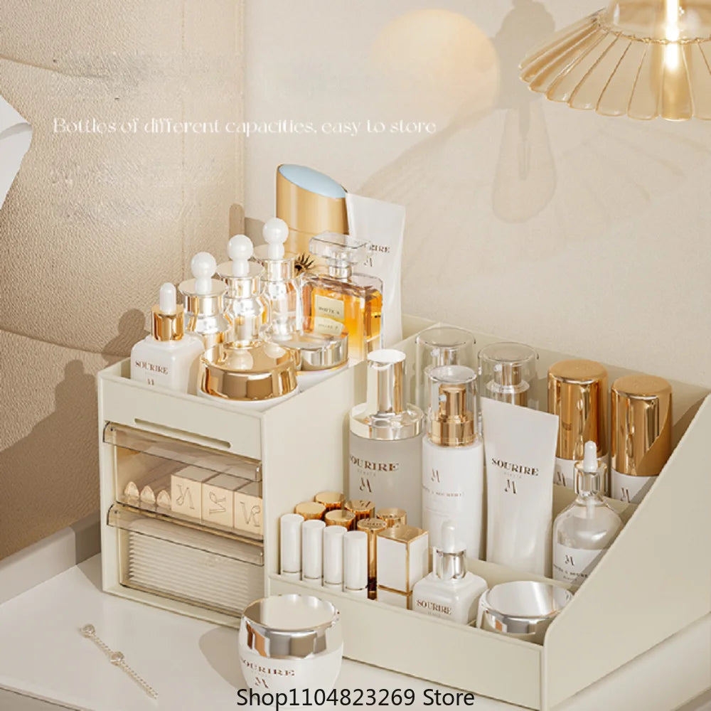 Boite de rangement de bureau, boîte de maquillage de style tiroir transparent