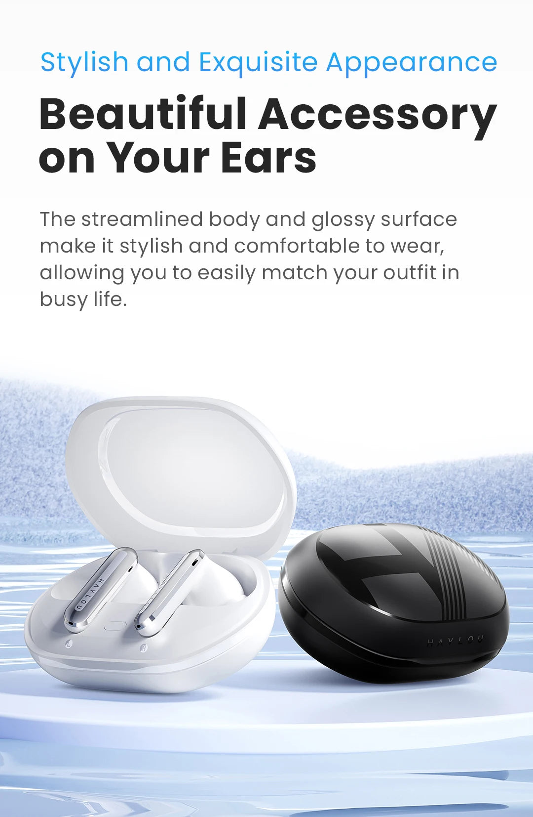 HAYLOU Mori Pro Bluetooth 5.4 Earphones -43dB ANC Active Noise Cancellation Earbuds 6 Mic Wireless Headphones 35H Battery Life