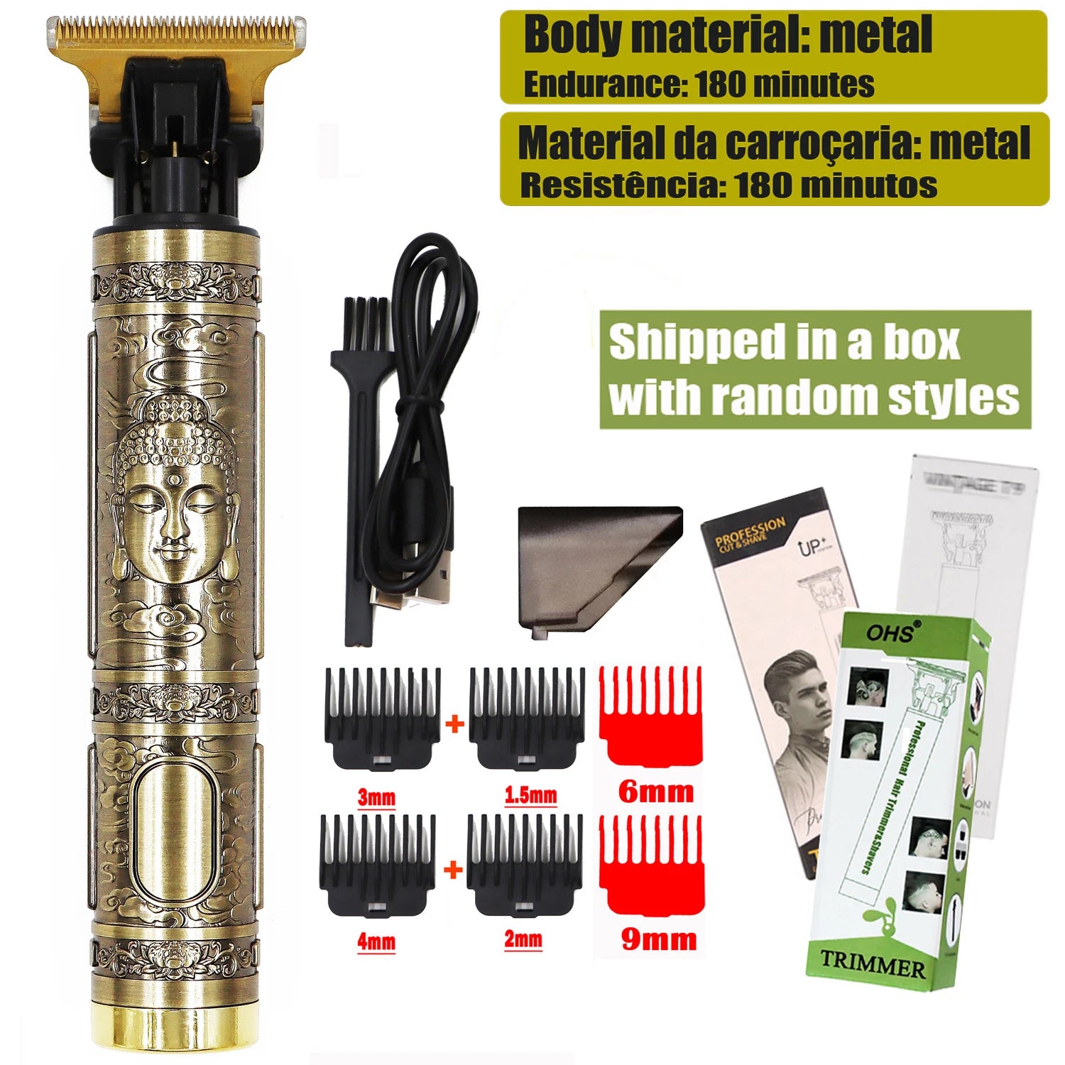 Tondeuse Dragon Vintage T9 professionnelles sans fil pour hommes