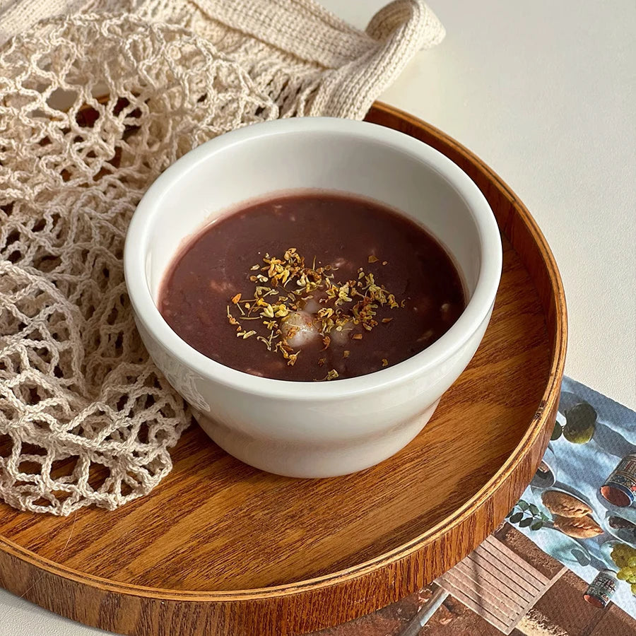 Simple White Ceramic Bowl Household Tableware Rice Bowls Breakfast Porridge Bowl Yoghurt Dessert Bowls