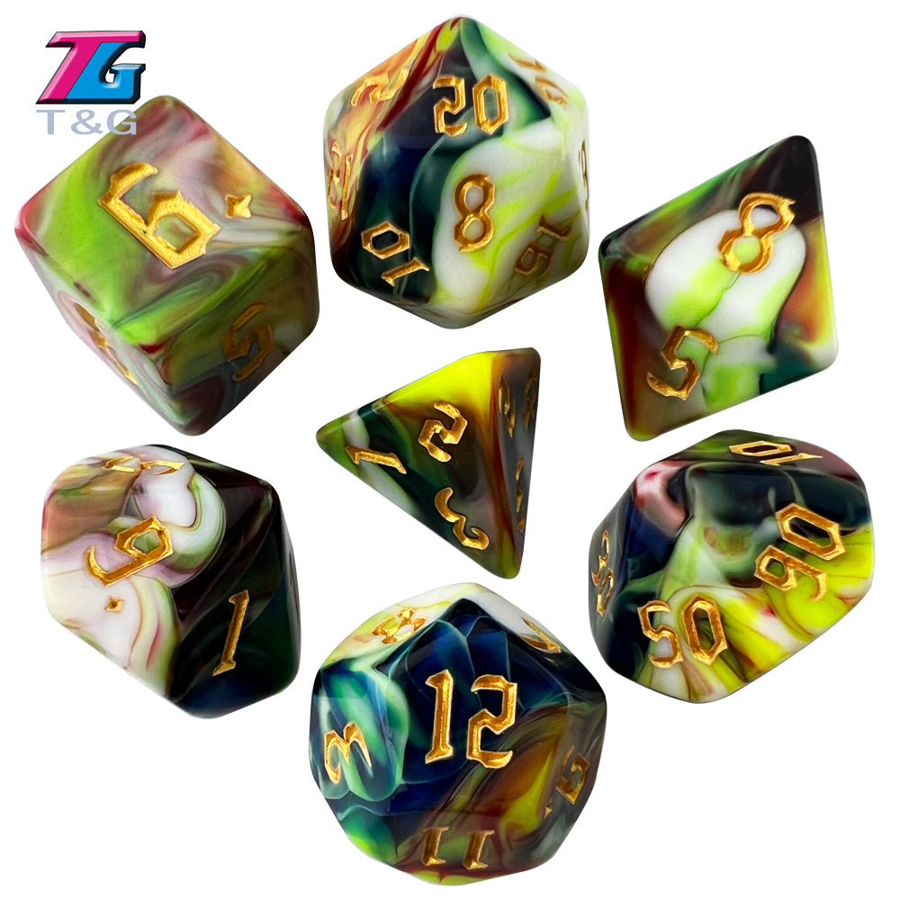Polyhedral Multi-Color Game Dice 7pcs/set for DNDGame Dungeon Dragons Table Board Roll Playing Games