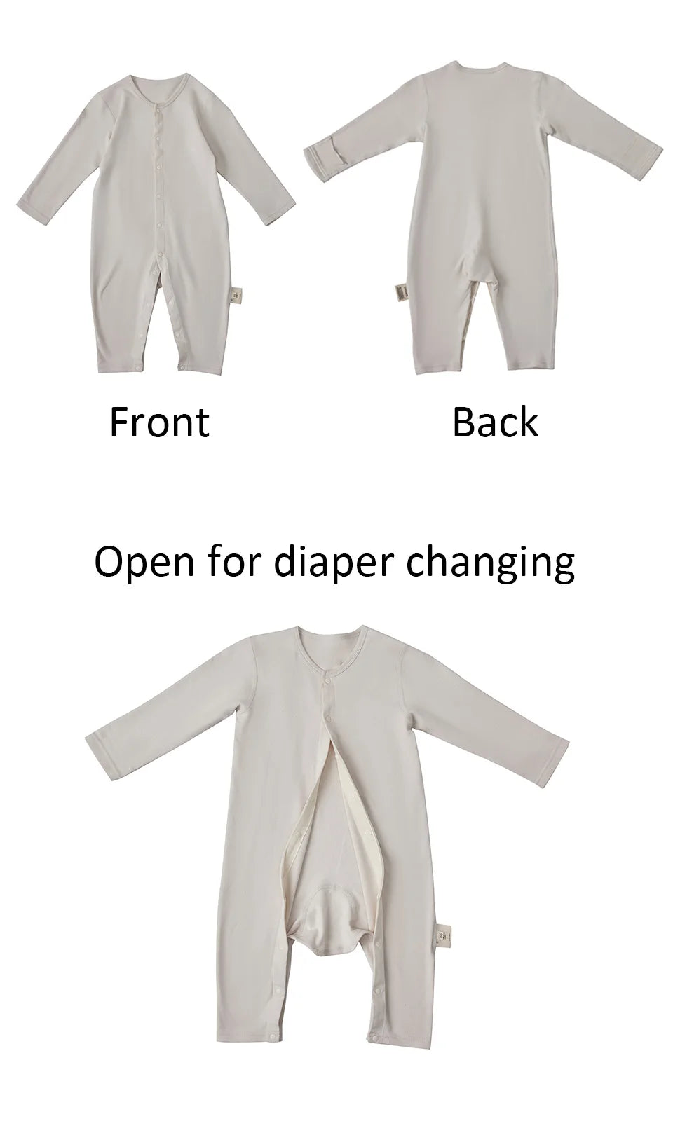Baby Romper For 3-12Months Spring Thin 1.0Tog Jumpsuit Baby One-Piece Pajamas Soft Split-Leg Sleepwear Easy To Change Diaper