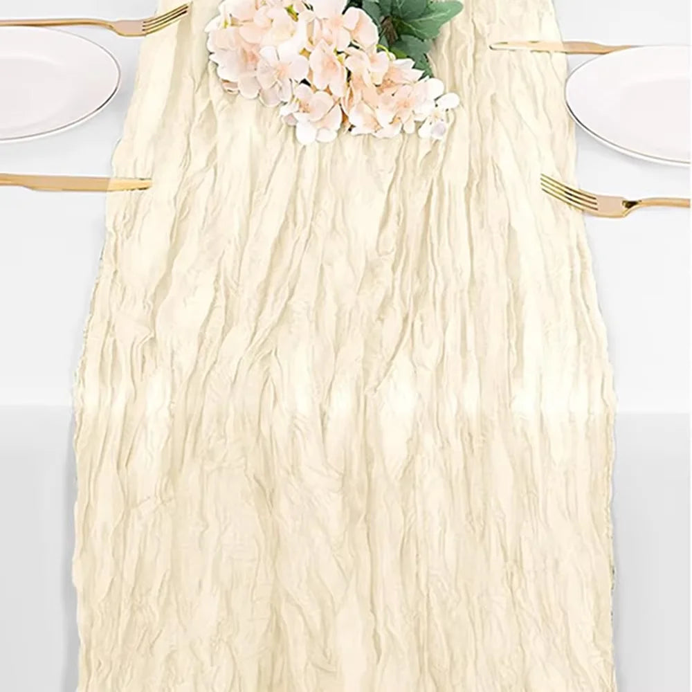 Lilac Purple Cheesecloth Table Runner Boho Rustic Gauze Lavender Purple Table Runner Wedding Bridal Shower Birthday Decoration