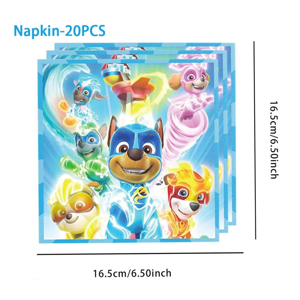 New Paw Patrol Birthday Party Decor Dogs Skye Disposable Tableware Tablecloth Plate Cup Gift Bag Kids Boy Favor Gifts Kids Toys