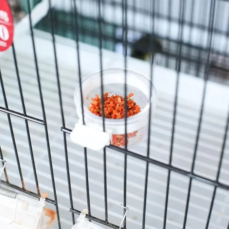 كوب تغذية الطيور، صندوق تغذية الببغاء مع حامل، مستلزمات تغذية قفص الطيور