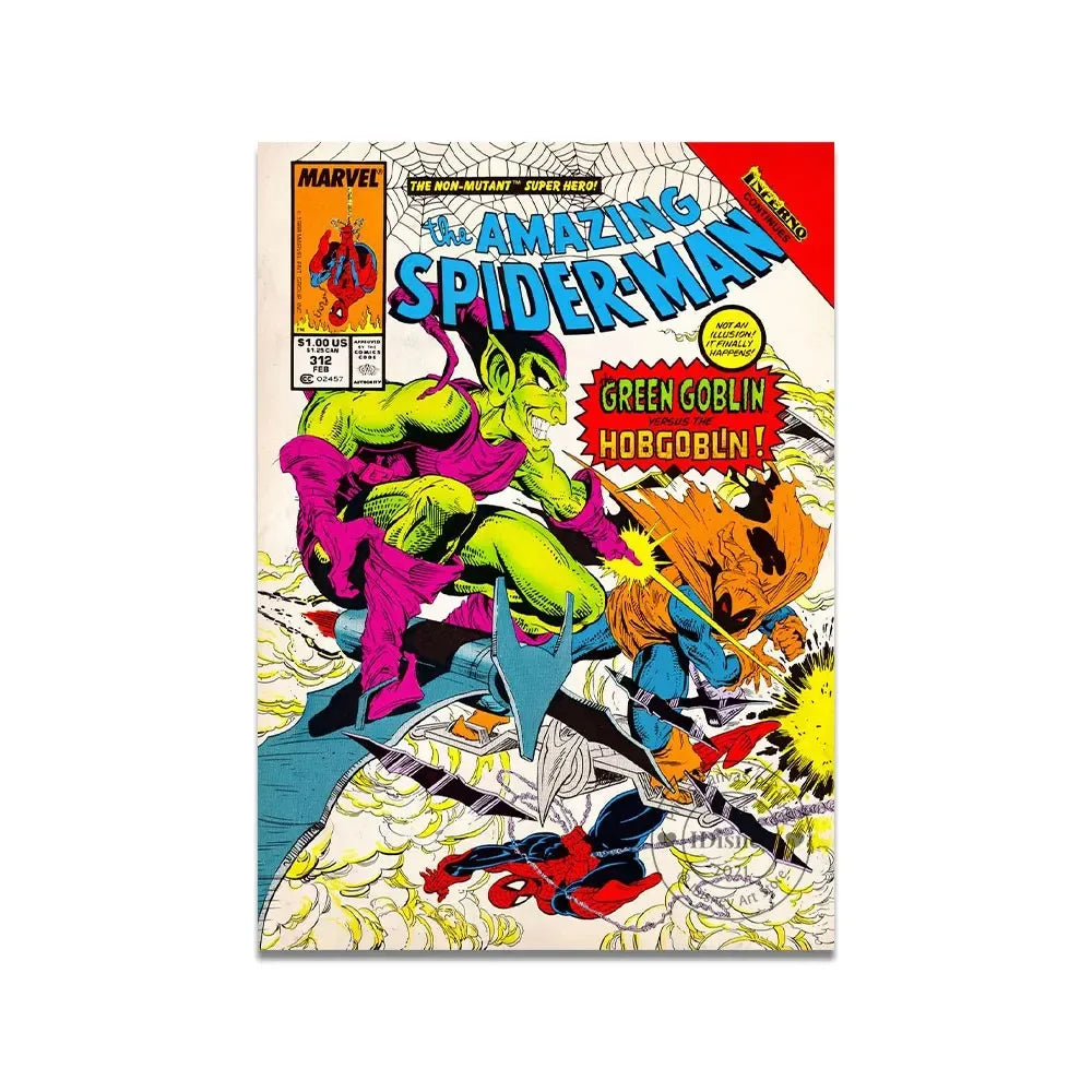 Marvel Vintage Comics Amazing Classic Spiderman Print Wall Art  Amgazine Poster Canvas Paintings Home Decor Pictures Best Gift