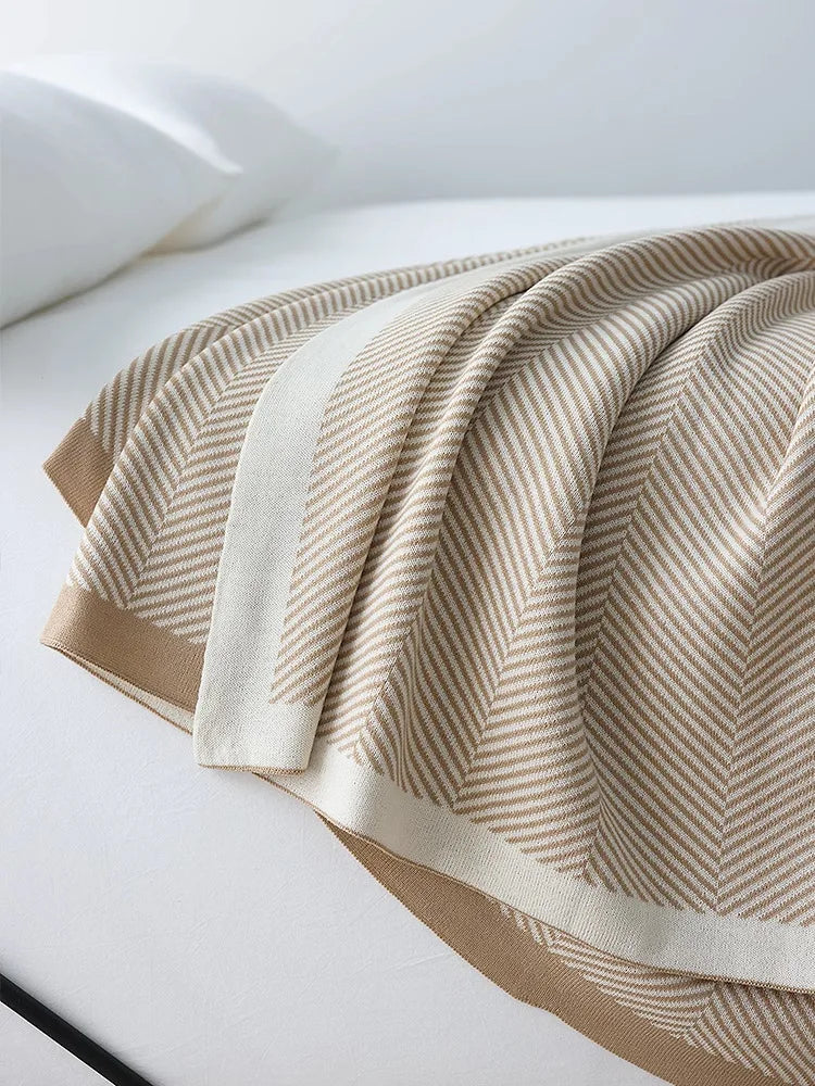 Nordic Ins Style Knitted Blanket Casual Sofa Cover Blanket Plane Office Nap Camping Leisure Soft Shawl Blanket Small Bed Cover