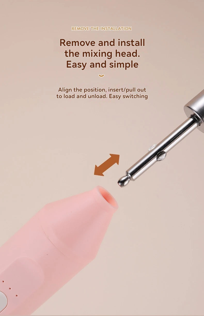 Cordless Multi-Use Whisk System | Compact Handheld Mixer with Milk Frother & Auto-Stirring for Baking, Coffee, and Cream