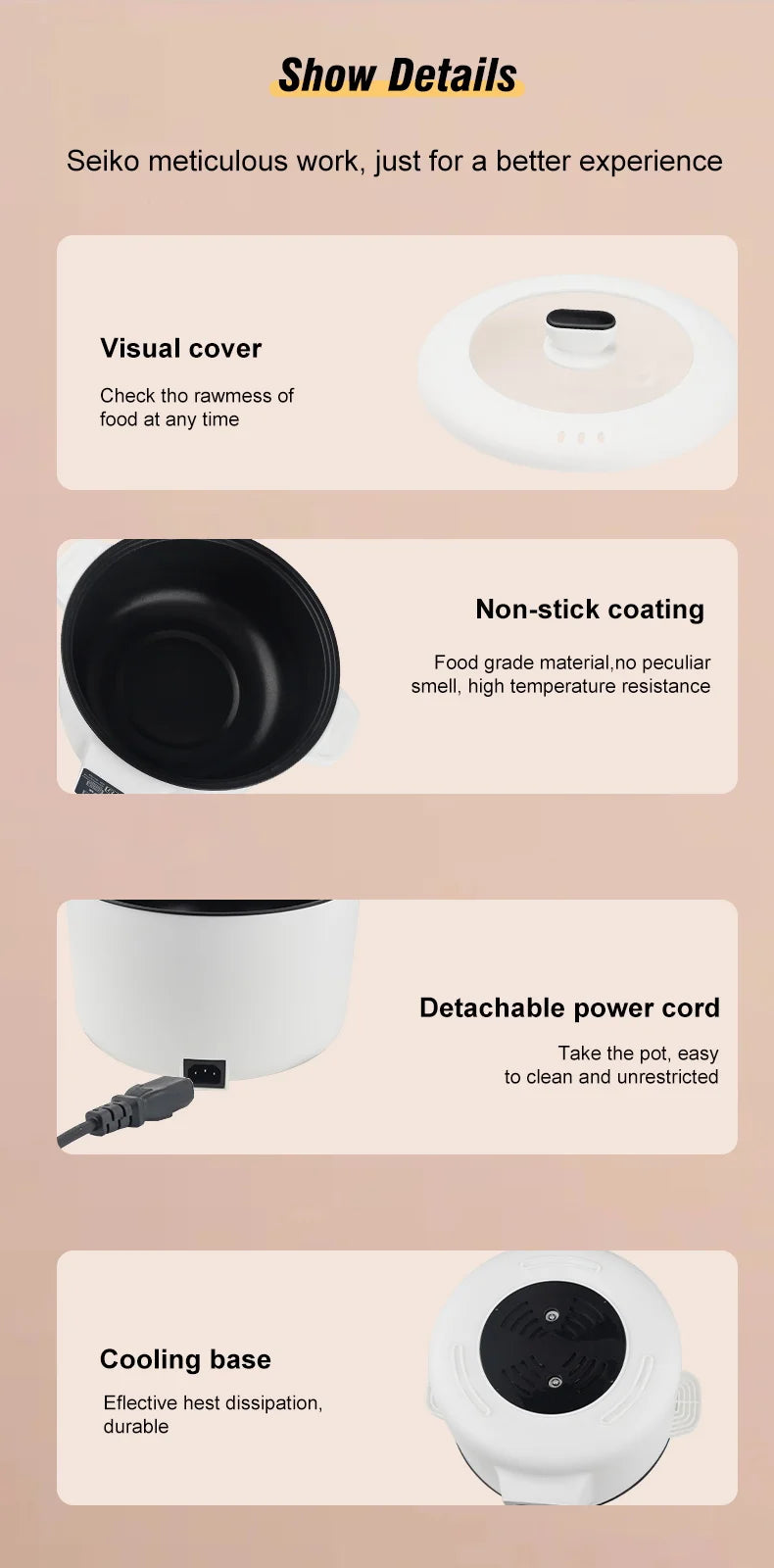 220V Multi Cookers Portable Electric Cooker Household Non-stick Pan Hot Pot Rice Cooker Cooking Appliances