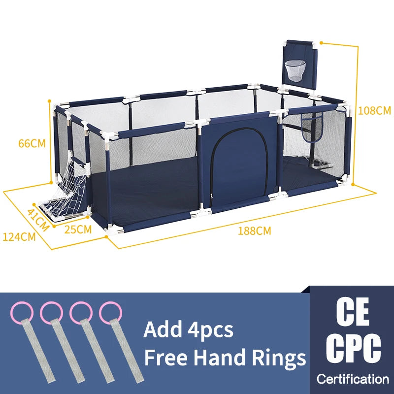 PANGDUBE Baby Playground Playpen for Baby and Toddlers Thicken Steel Pipes & Cloth Baby Fence Play Park Baby Activity Fence