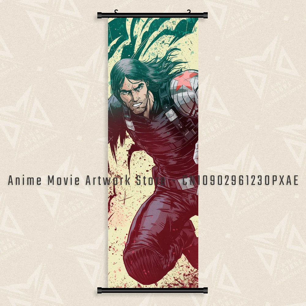 Marvel The Avengers Wall Art Scrolls Pictures Movie Characters Poster Hanging Painting Iron Man Canvas Print Home Decor Mural