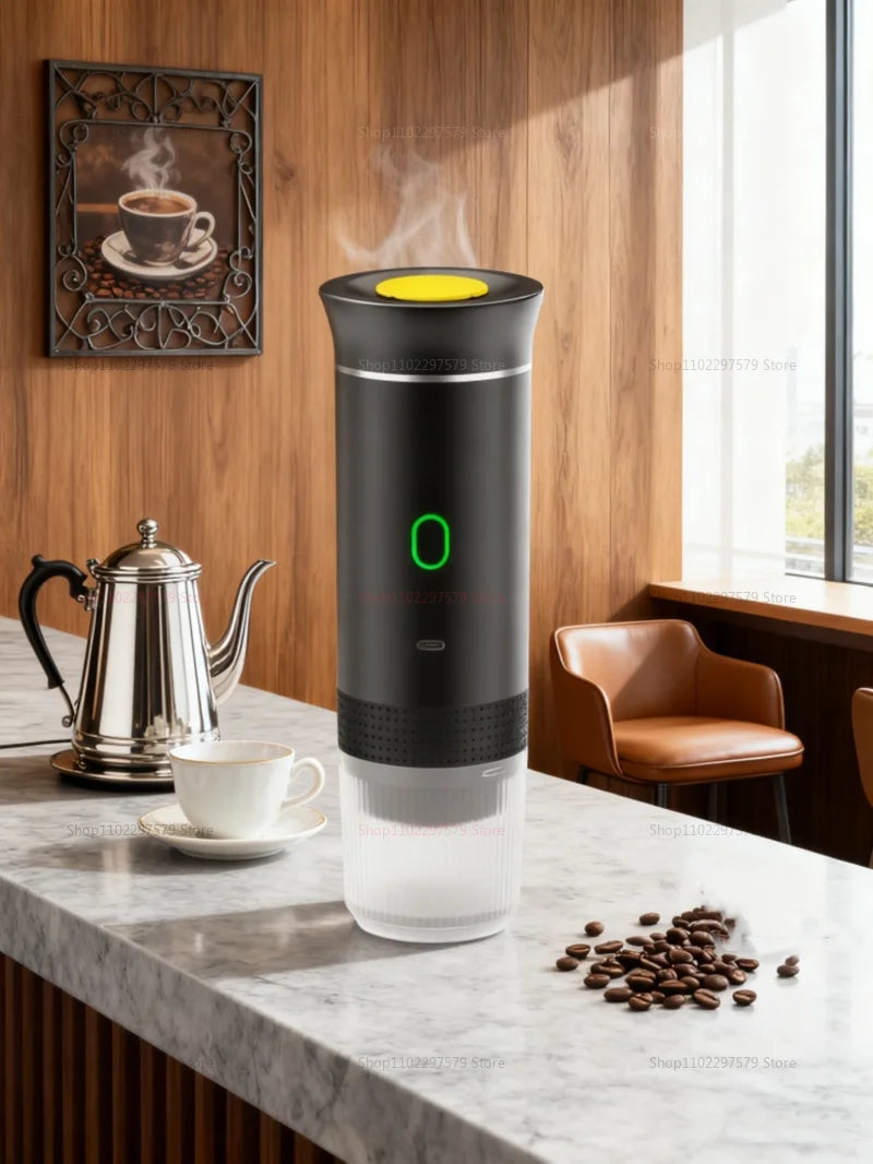 Wireless Electric Portable Coffee Machine for Car & Home Camping Coffee Maker 3-in-1 Capsule Powder Travel Espresso Machine