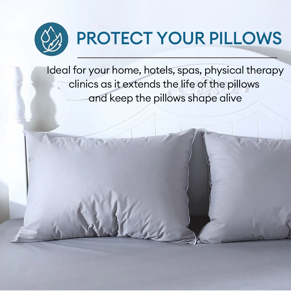 2pcs Solid Waterproof Pillow Protector Bedbug Proof Zipper Pillowcases Microfiber Fabric Pillow Cover