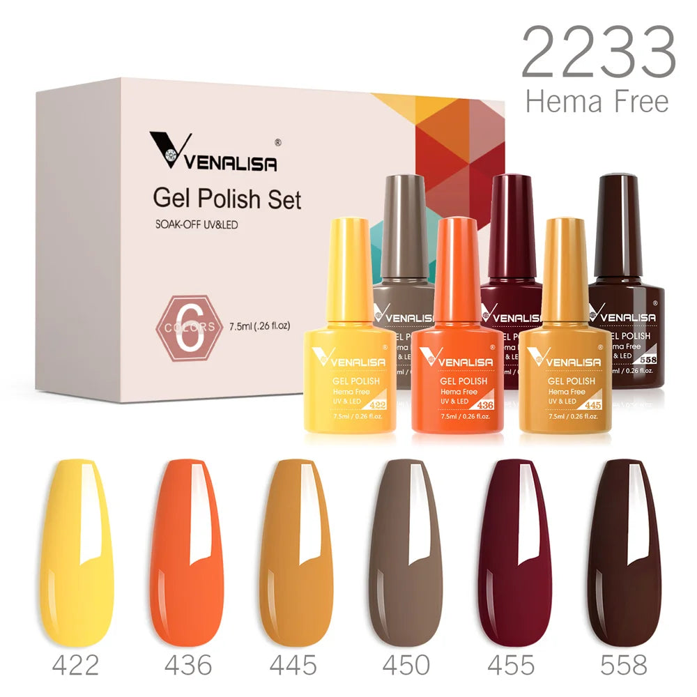 Kit de vernis à ongles en gel 6 couleurs