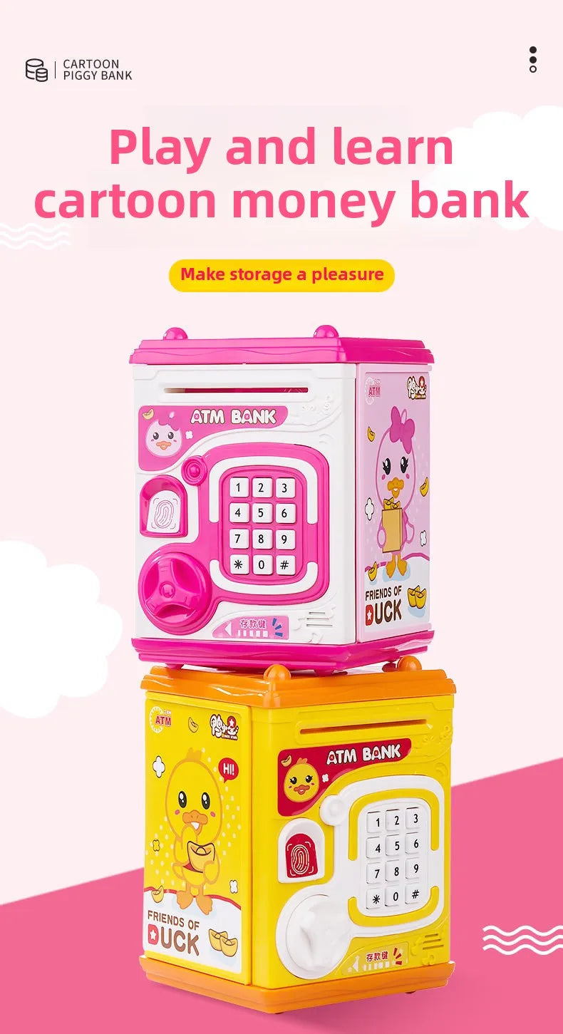 Children's Smart Mini Piggy Bank Voice Fingerprint Password Piggy Bank Boys and Girls Play House Toys