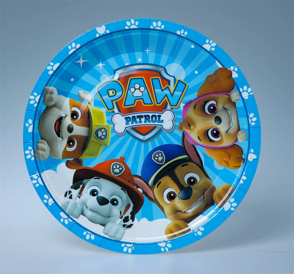 Paw Patrol Birthday Decoration Tableware Tablecloth Children Gift Candy Box Backdrop Dog Balloon Party Favors For Kids Birthday