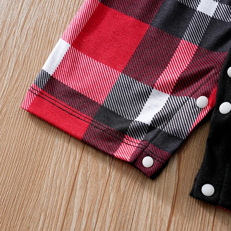 Newborn Clothes Patchwork Plaid Polo Shirt Comfortable And Soft For Boys And Girls Summer Short Sleeved Baby Jumpsuit