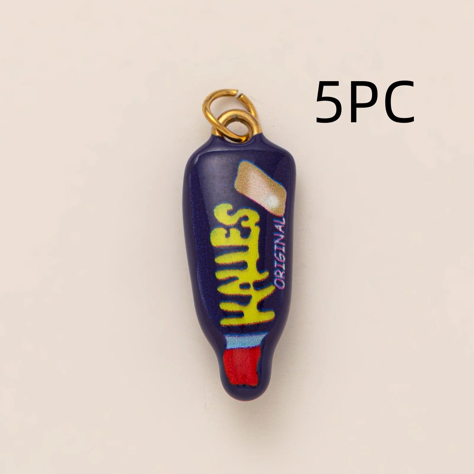 Wholesale 5pcs/lot 18K gold-plated DIY enamel stainless steel pendant, colorful fruit and food handmade jewelry accessories