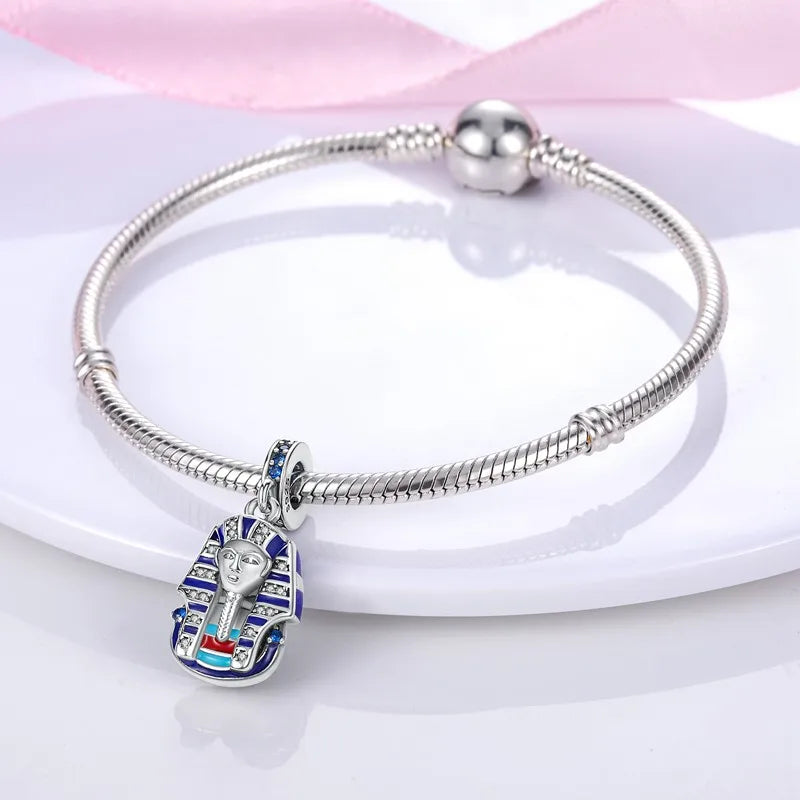 Pyramid Mum Dangle Charm Fit Pandora Bracelet 925 Sterling Silver Cleopatra Pharaoh Charms Beads Pendant Silver Original Jewelry