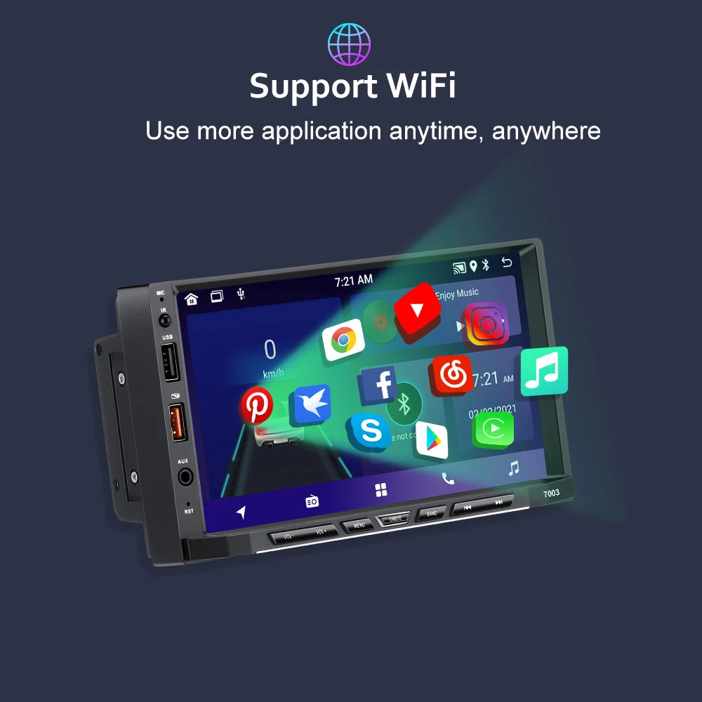 Car Radio 2 Din Android 11 Carplay Android Auto Car Stereo Multimedia Player Universal 7 Inch GPS Bluetooth RDS For VW Nissan