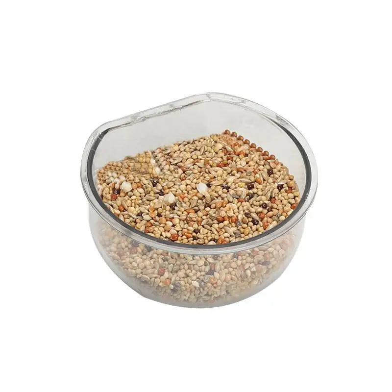 وعاء تغذية الطيور وعاء شفاف قابل للفصل وكوب طعام بلاستيكي للقفص ومغذي بذور معلق مريح للببغاوات