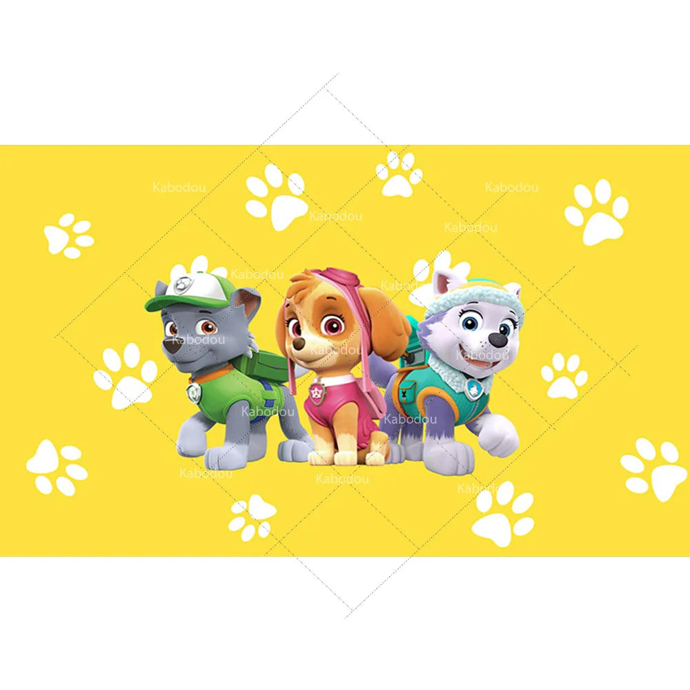 Paw Patrol Round Background Cover Boys Birthday Party Backdrop Baby Shower Cartoo Run Dogs Circle Cylinder Event Plinth Decor