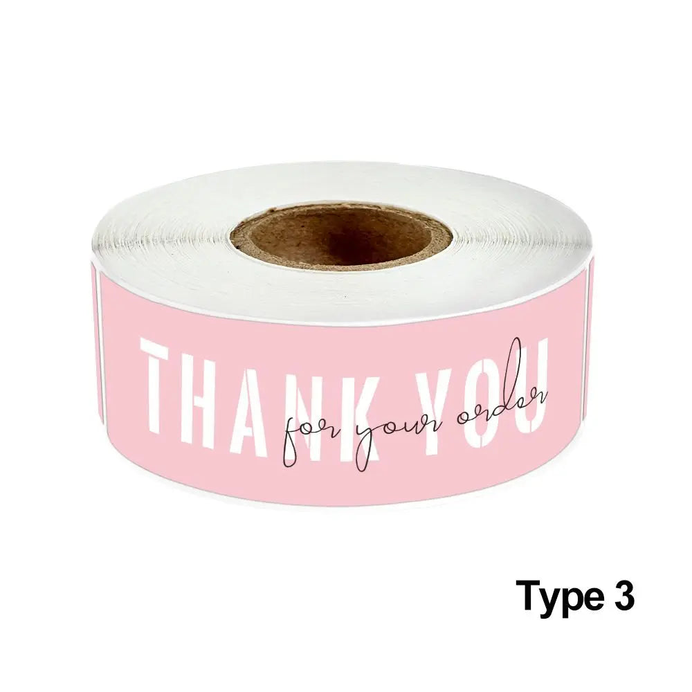 120PCS/Roll  Thank You For Your Orders Stickers Sealing Labels 1*3inch Small Business Packaging Decals Gift Wrapping