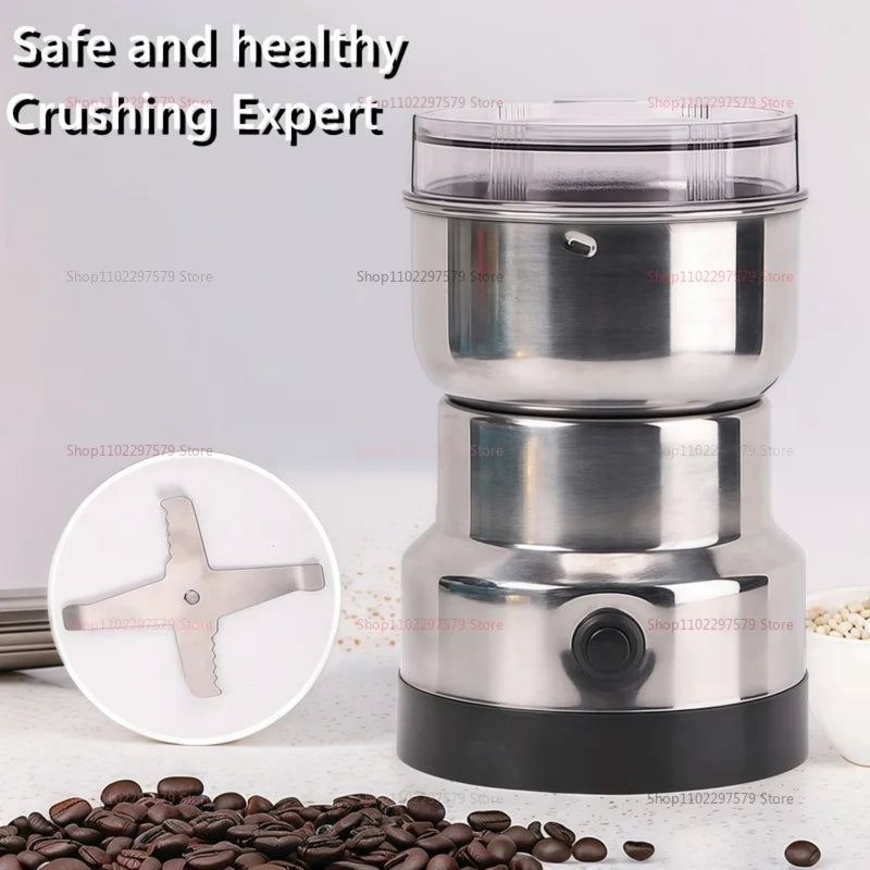 Electric Coffee Grinder Spice Pepper Grain Mill 4-Blade Mini 300ml Ultra-Fine Grind For Baby Food Home Kitchen