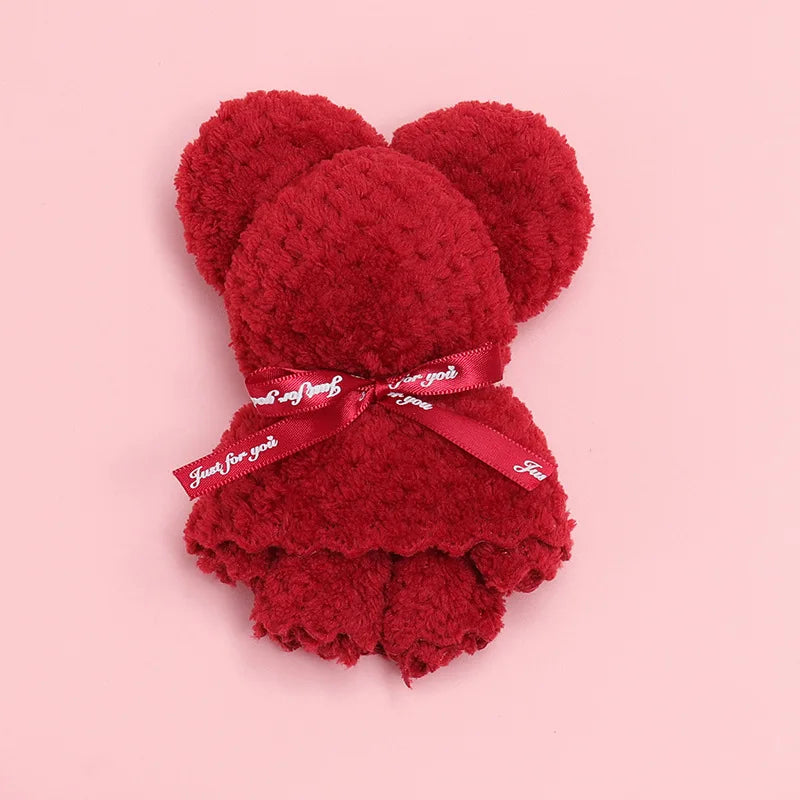 منشفة دب تذكارية لحفلات الزفاف، هدية صغيرة، منشفة دب من الصوف المرجاني، هدايا زفاف للضيوف، هدية عيد الشكر لوصيفة العروس بكميات كبيرة