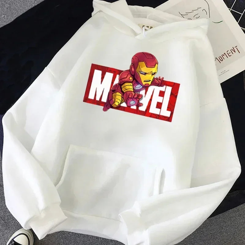 Daily Marvel Printed Men Hoodies Cartoon Hipster Spiderman Creative Fashion Graphic Trendy Autumn Winter Male Sweatshirts