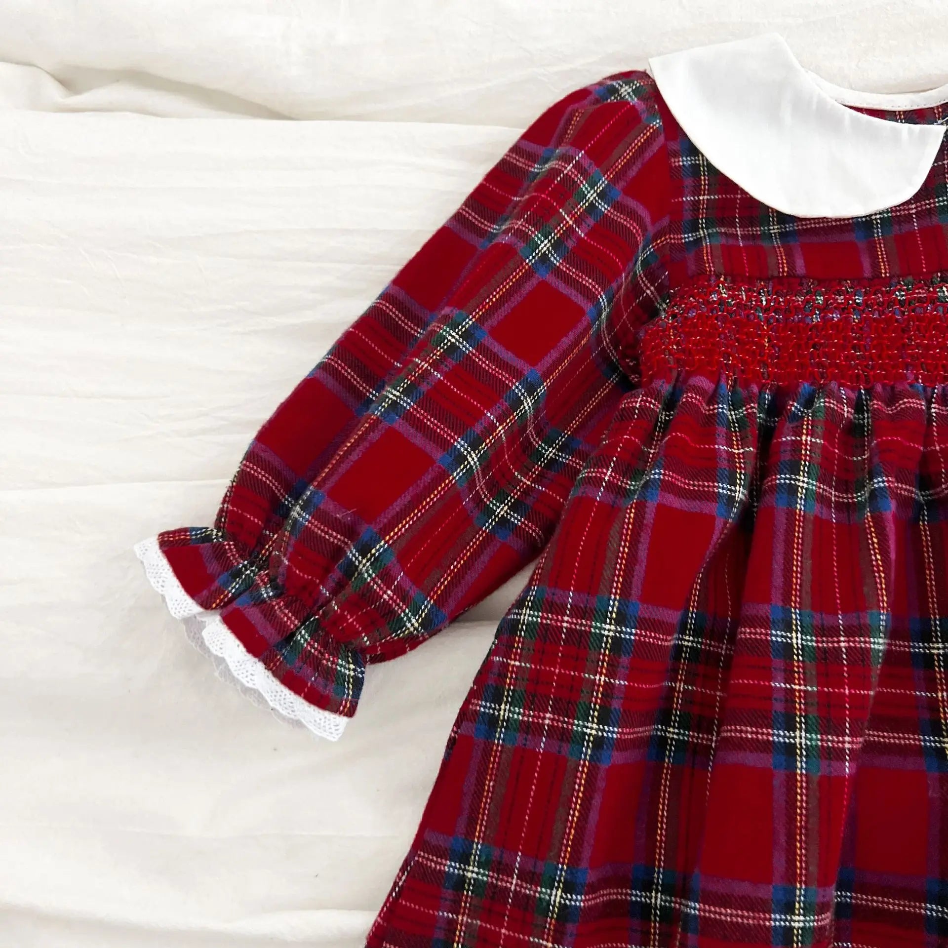 Christmas Infant Baby Girl Romper Autumn Winter Newborn Baby Girl Children Clothes Red Plaid Lapel Long Sleeved Newborn Romper