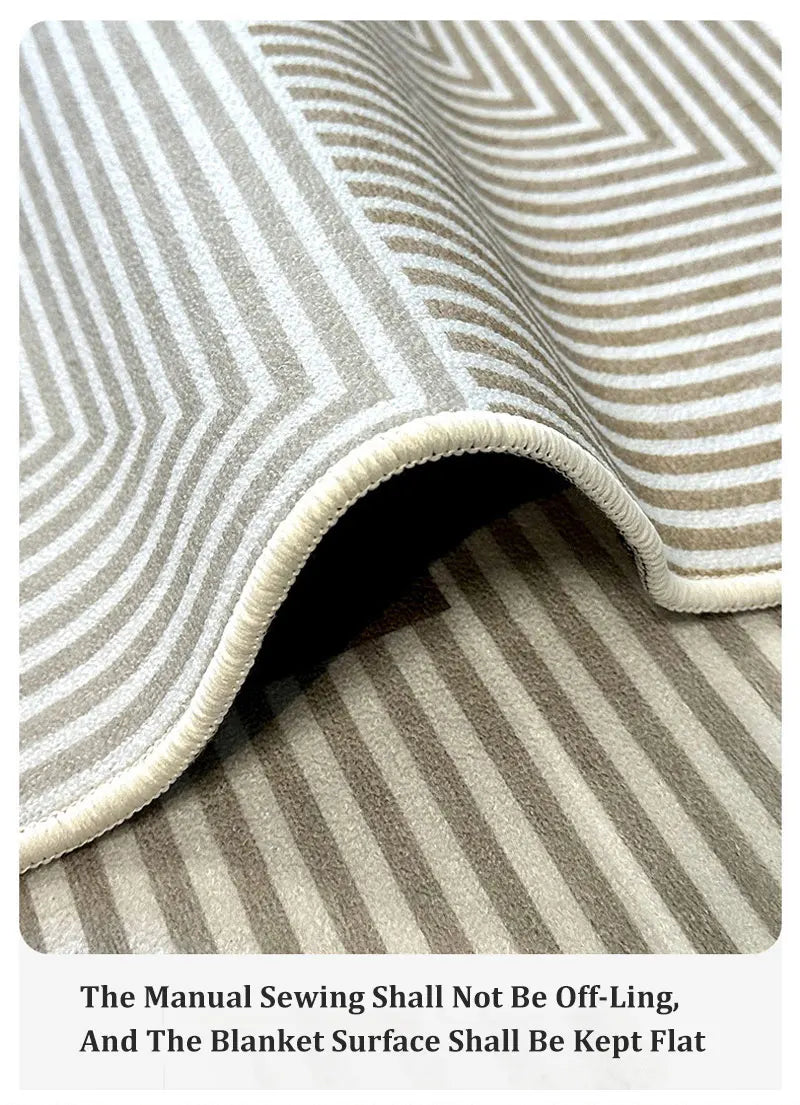 Modern Colorful Geometric striped Bedside carpet Non-Slip Rug Polyester Floor Carpet 160x230cm Large Mat for Living Room Bedroom