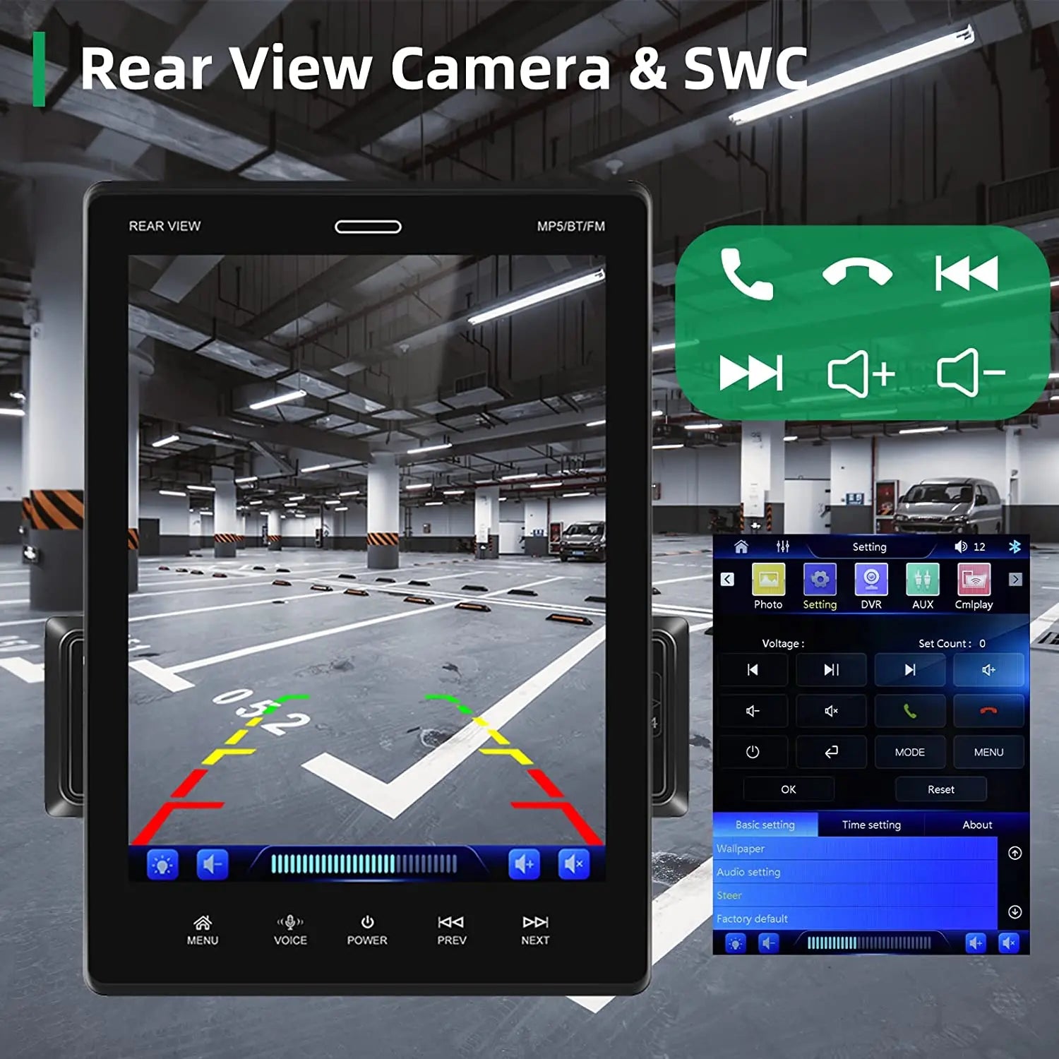 ESSGOO 10.4" Car Stereo Single DIN Wireless CarPlay Android Auto Rotatable Touch Screen Bluetooth GPS Nav Radio Player Head Unit