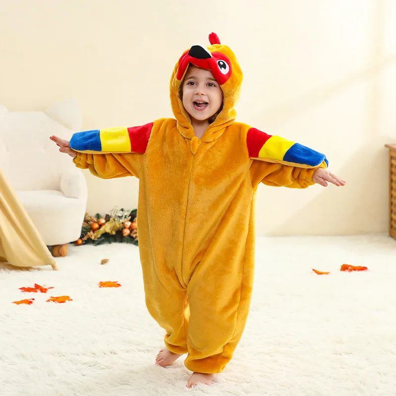 Winter Baby Rompers Baby Pijamas Halloween Ghost Bat Shark Deer Animal Cartoon Hooded Jumpsuits Cosplay Costume Boys Girl Pajama