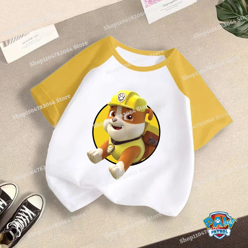 PAW Patrol T-shirt Children Clothing Chase Skye Cartoon Anime Short Sleeve Boy Girl Kawaii Fashion Tee Cute Kid Home Clothes Top