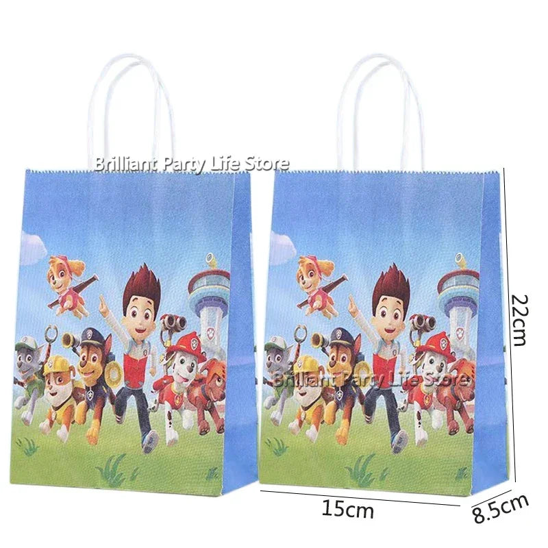Paw Patrol Cartoon Gift Bag Shopping Bag Candy Biscuit Storage Bag Portable Handbag Pouch Party Supplies Baby Shower