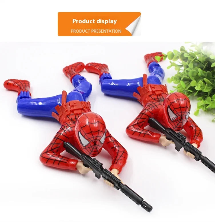 Marvel Peripheral  Crawling Toy Spider Man Captain America Hulk With Gun Crawling Model With Lights Children's Crawling Toy